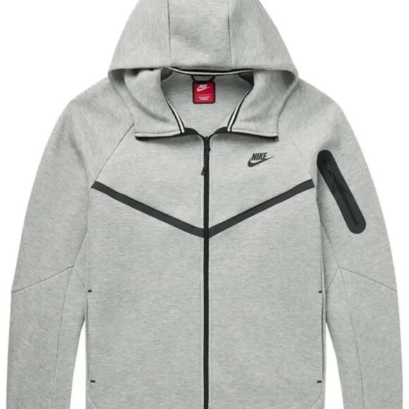 Nike Tech Fleece Heather Gray Windrunner Full-Zip Hoodie HV0949-063 Men's NEW - Picture 2 of 13